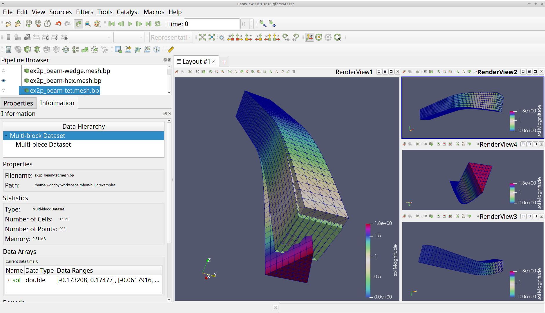 Paraview VTU visualization